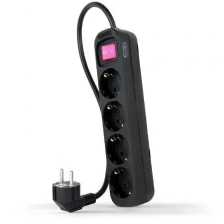 Nanocable Regleta de 4 Tomas con Interruptor y Cable de 1,4 m Negra